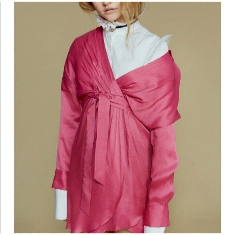 Manning Cartell Dress Pink Status Update Long Sleeve Size 2